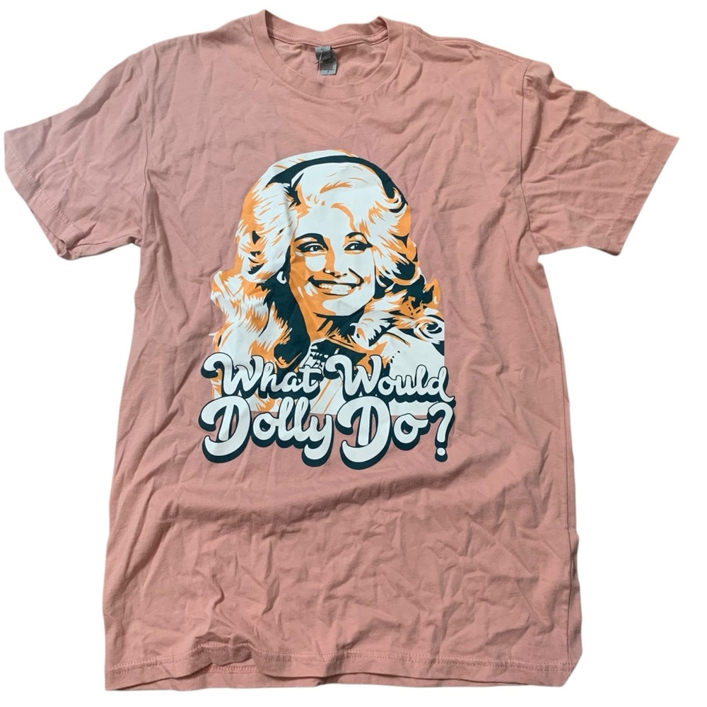 NWT What Would Dolly Do? Mauve Tee SMALL - Picture 2 of 7